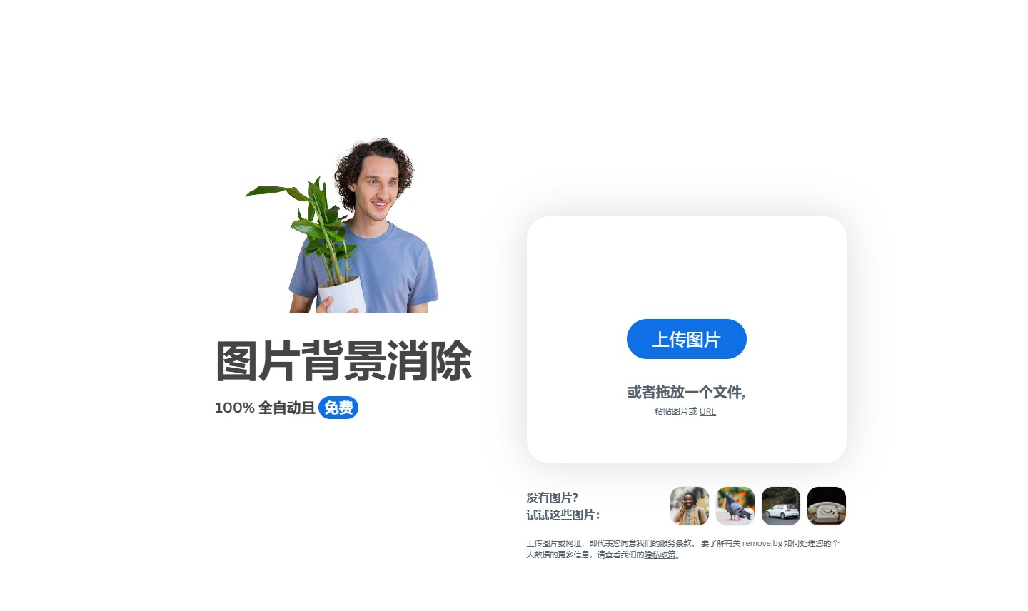 remove.bg-专注于图片背景去除的在线工具，凭借成熟的AI算法