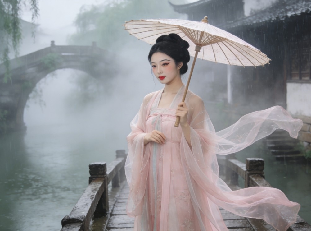 唯美古风汉服提示词，温婉仙气高清出图