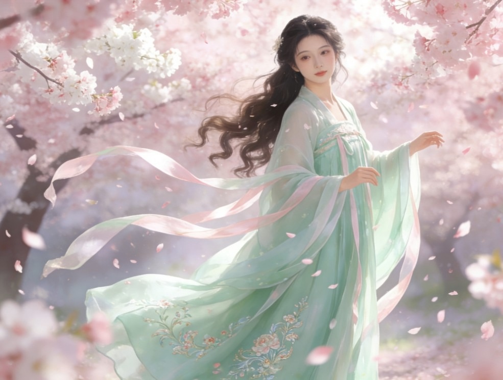 唯美古风汉服提示词，温婉仙气高清出图