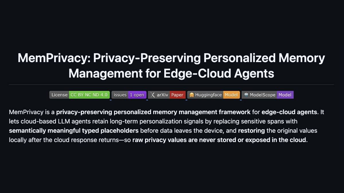 MemPrivacy – 荣耀联合同济发布端云协同AI隐私保护框架