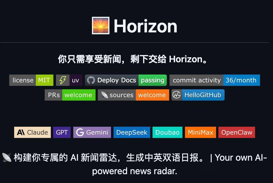 Horizon – 开源的AI驱动新闻聚合与简报生成工具