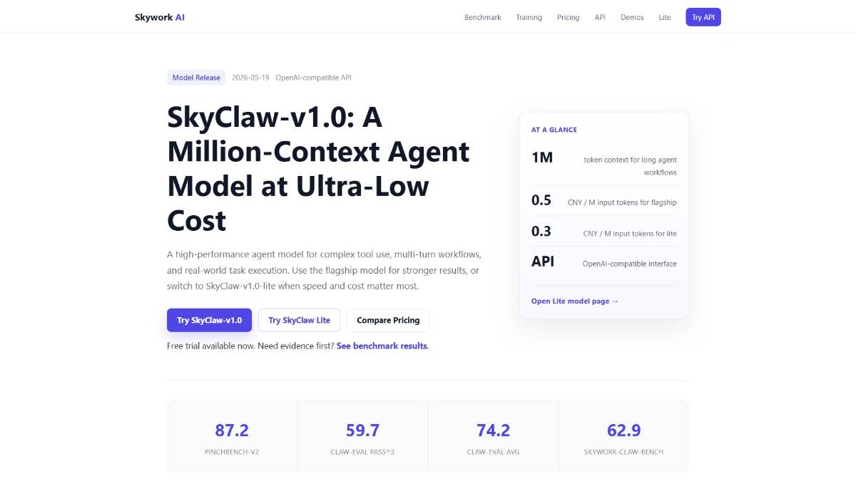 SkyClaw-v1.0 – 天工AI发布的Agent专用模型