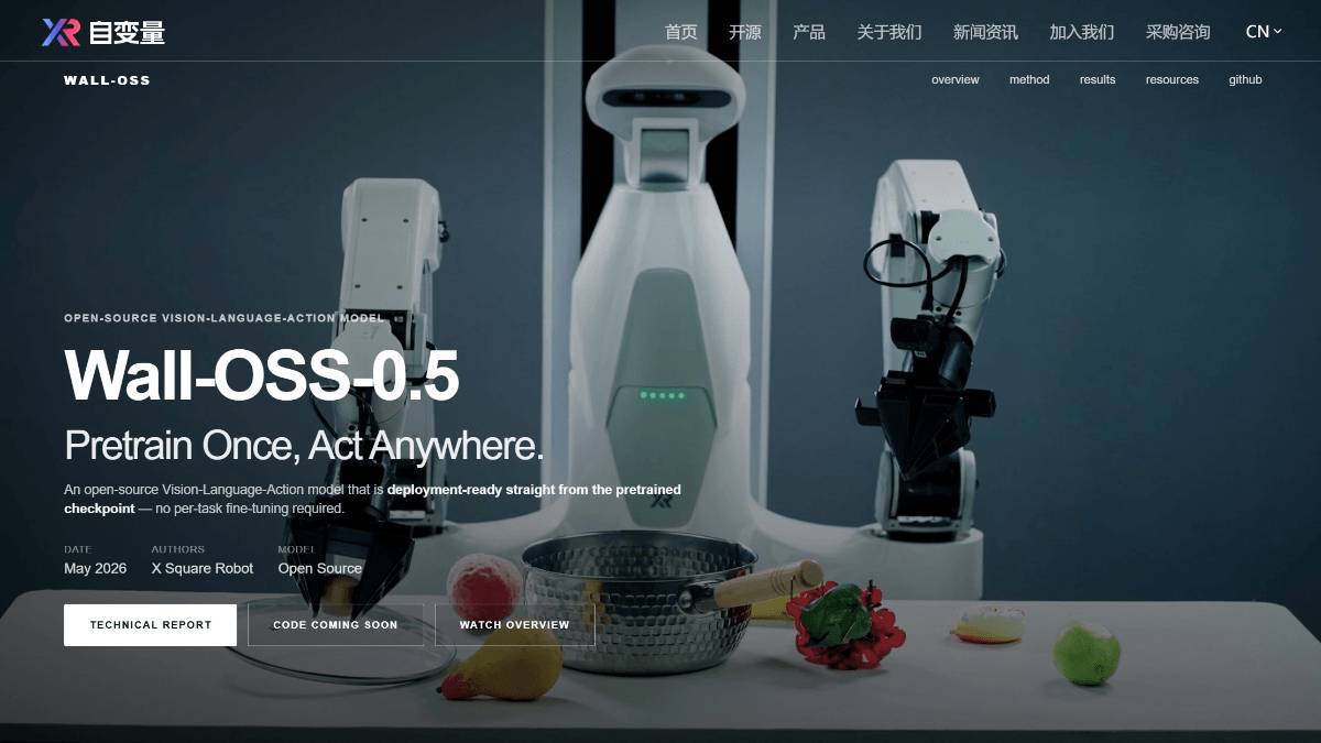 Wall-OSS-0.5 – 自变量机器人团队开源的具身基础模型