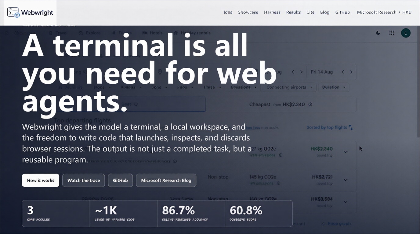 Webwright – 微软研究院开源的终端原生Web代理框架