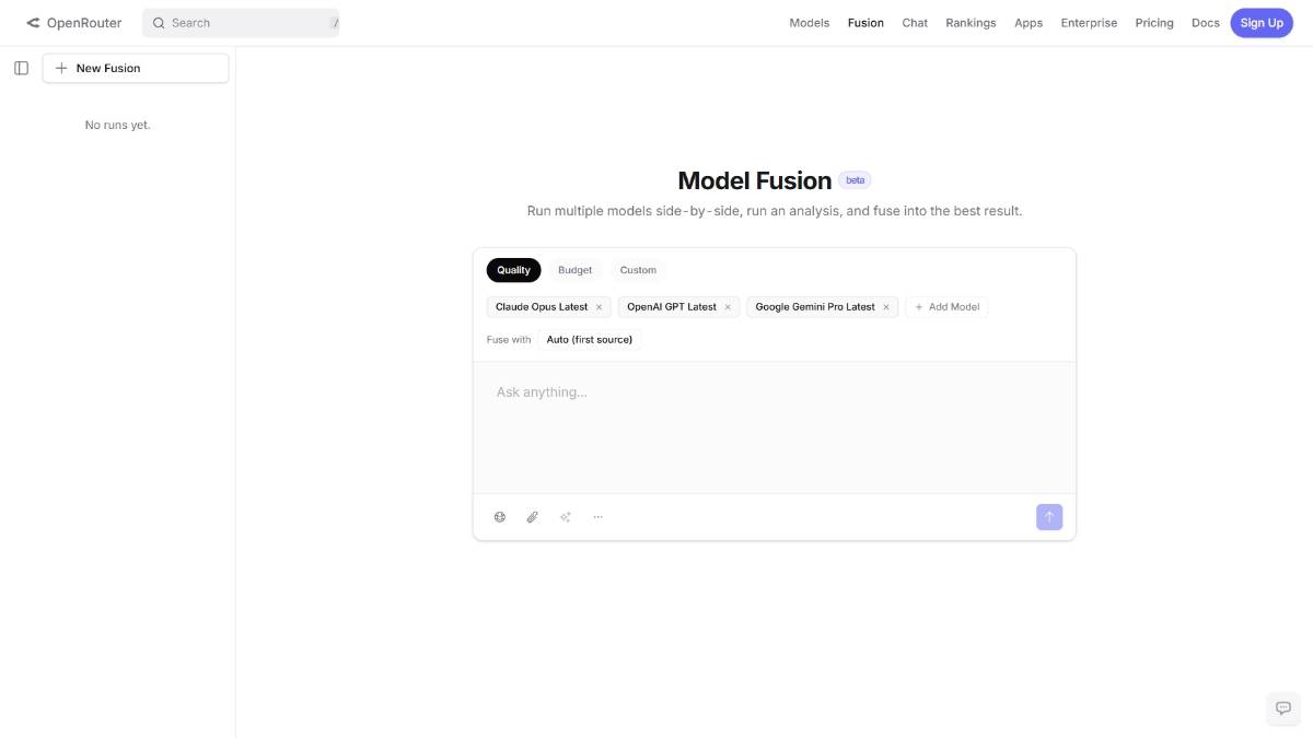 Fusion – OpenRouter平台推出的多模型协同推理技术