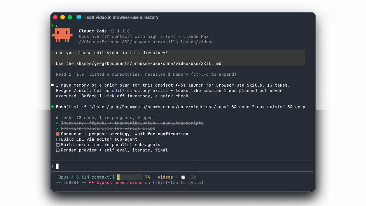 video-use – Browser-Use团队开发的开源视频自动剪辑工具