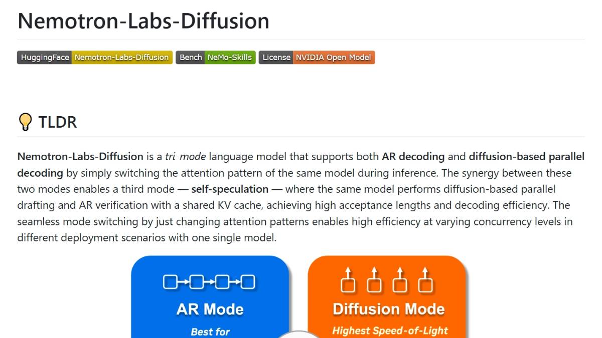 emotron-Labs-Diffusion - 英伟达推出的统一架构的三模式大语言模型