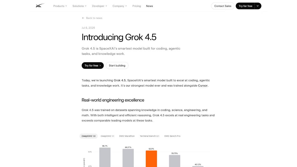 Grok 4.5 – SpaceXAI发布的新一代闭源大语言模型