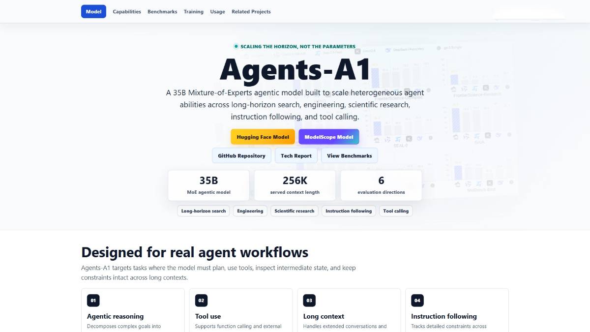 Agents-A1 – 上海人工智能实验室开源的智能体模型