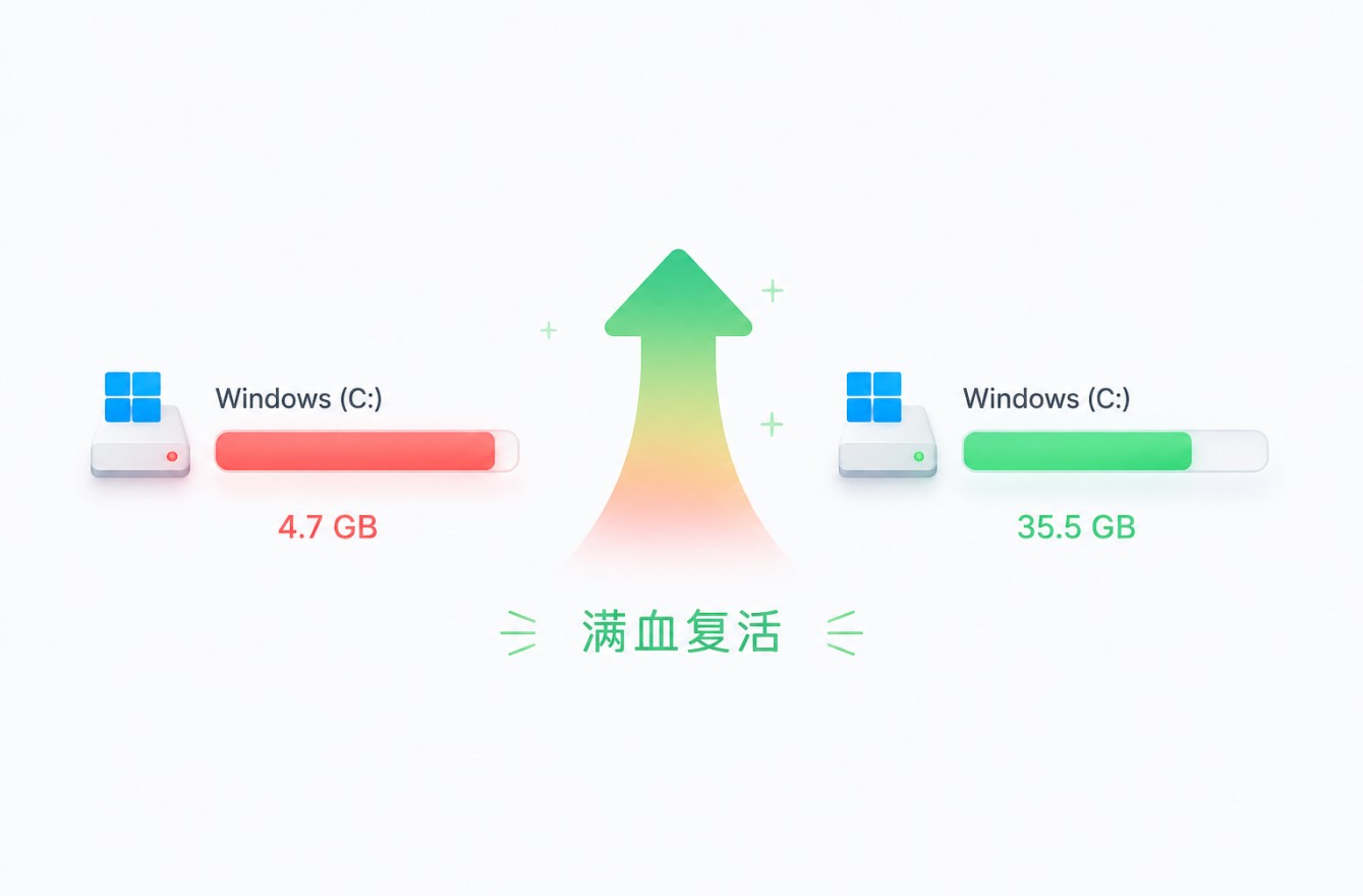用Hy3帮我完成了电脑C盘清理，效果还行