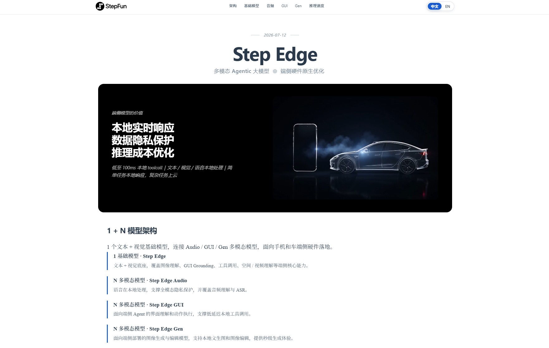 Step Edge – 阶跃星辰发布的端侧模型全家桶