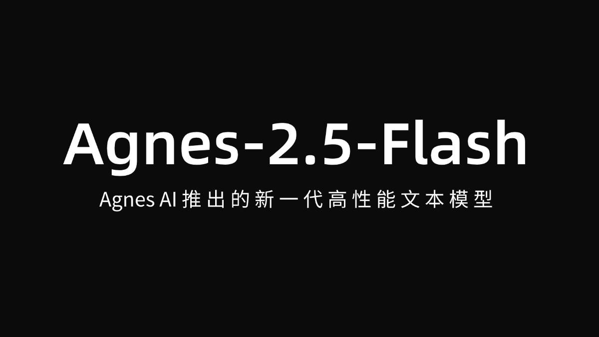 Agnes-2.5-Flash – Agnes AI推出的全新文本大模型