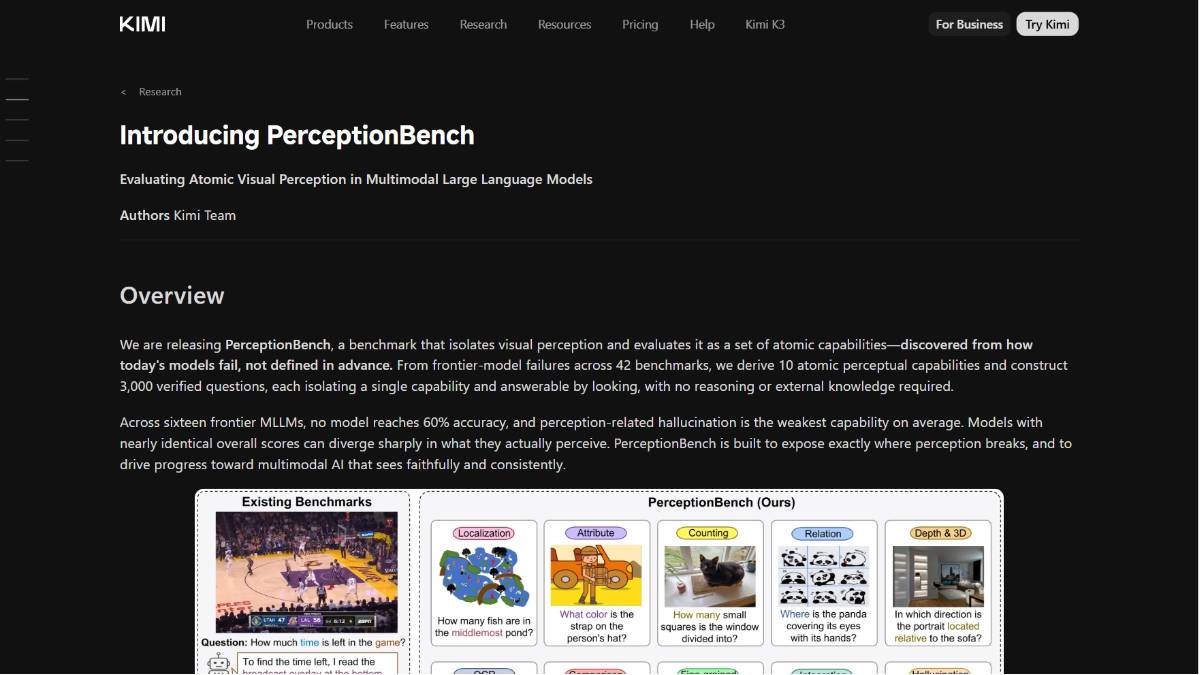PerceptionBench – 月之暗面开源的多模态大模型视觉感知评测基准