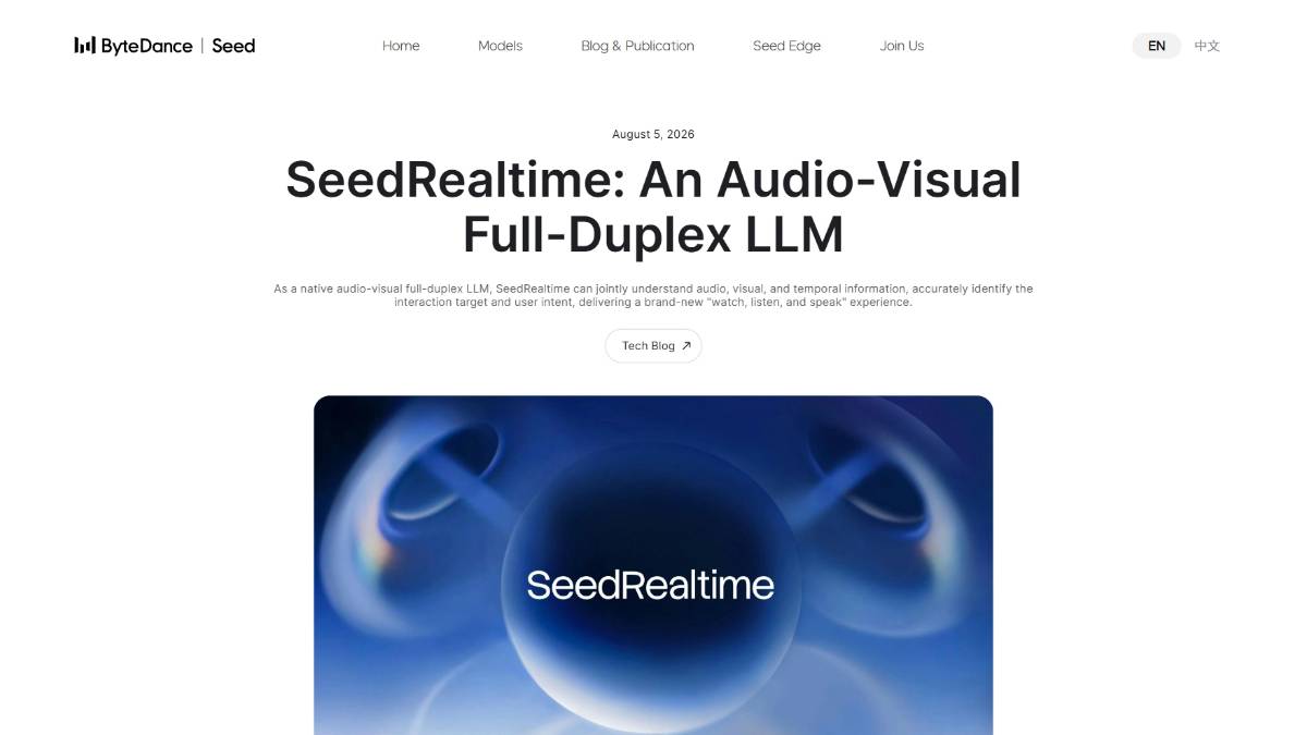 SeedRealtime – 字节Seed团队发布的原生音视频全双工大模型