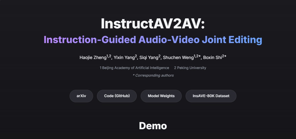 InstructAV2AV – 智源人工智能联合北大开源的音视频联合编辑模型