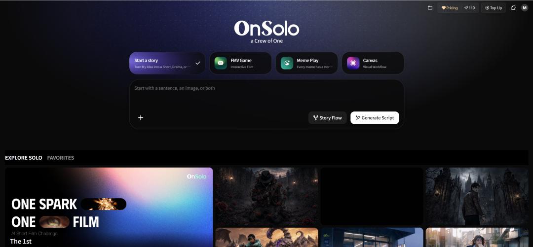 OnSolo – 腾讯推出的轻量化个人向AI影视创作平台