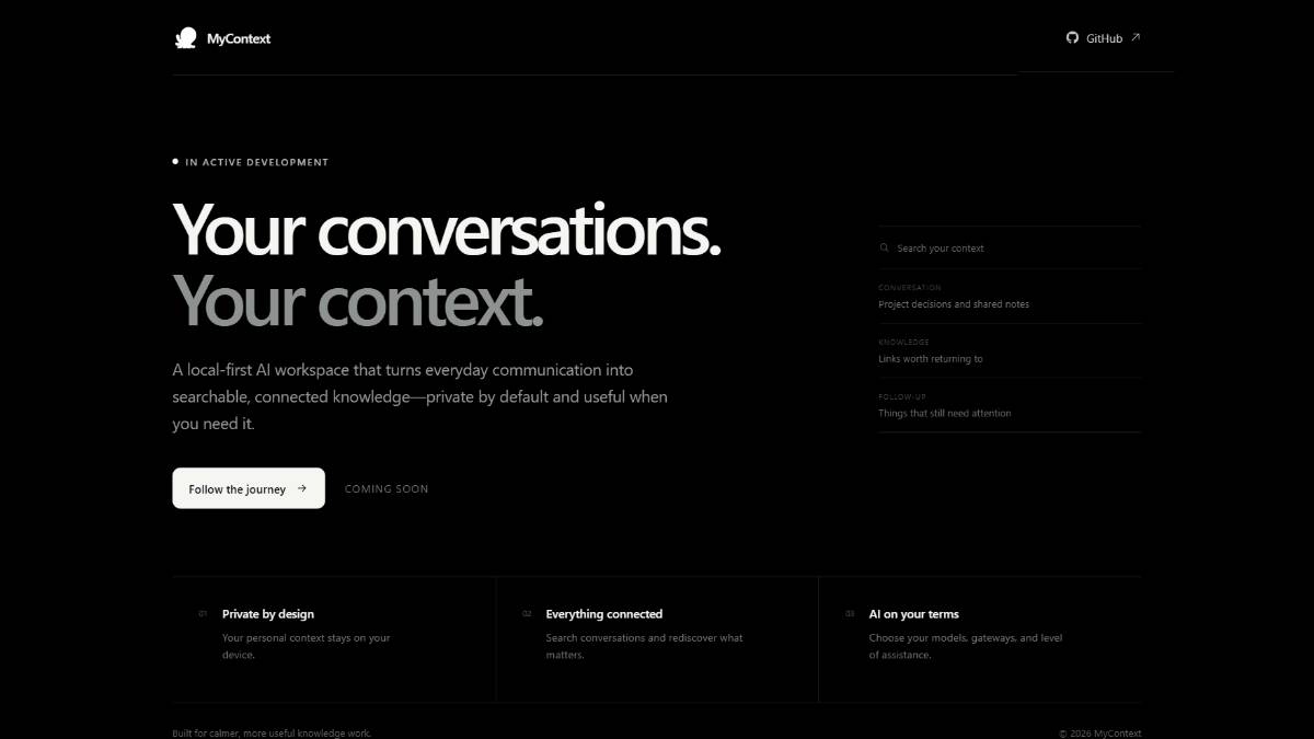 MyContext – 千问办公开源的个人工作上下文基础设施项目