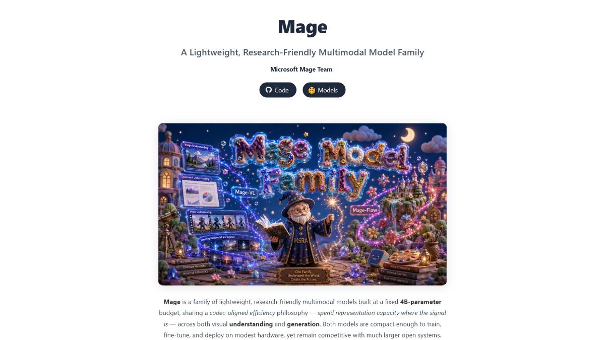 Mage – 微软推出的轻量级多模态模型家族
