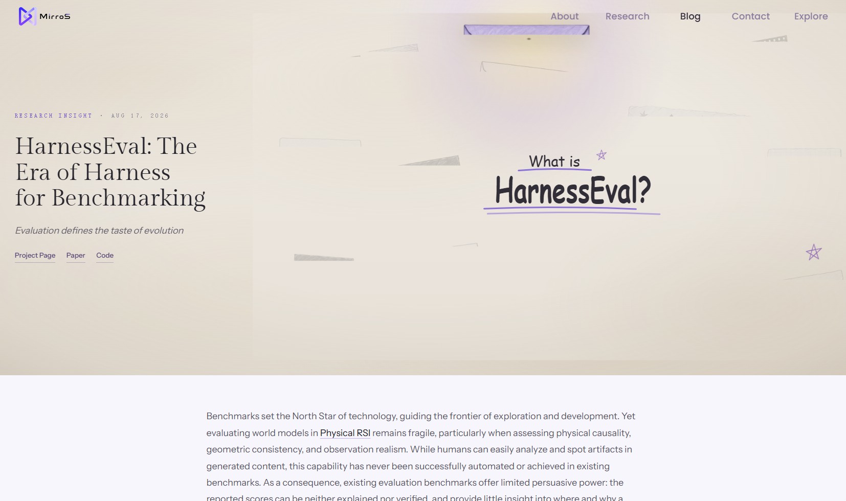 HarnessEval – MirroS 团队提出的代理化基准测试范式