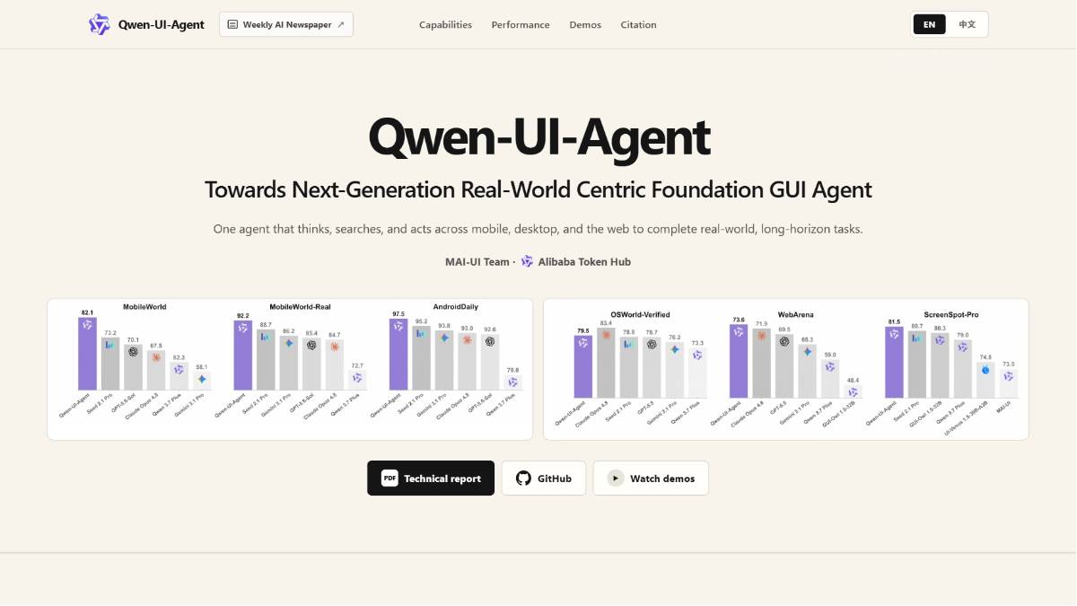 Qwen-UI-Agent – 阿里千问大模型团队发布的GUI智能体基座模型