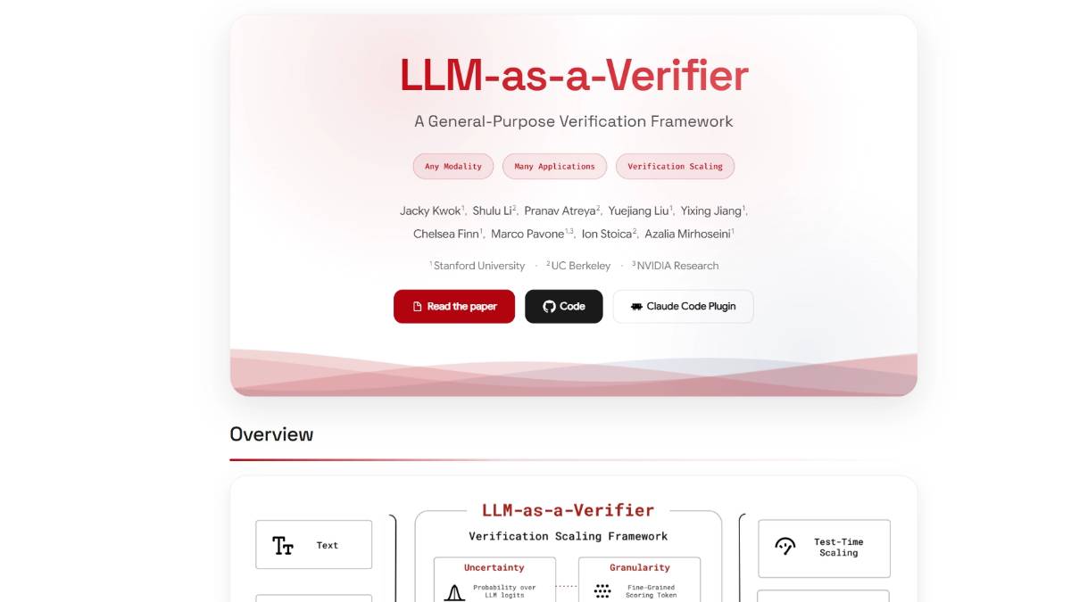 LLM-as-a-Verifier – 开源的通用验证框架