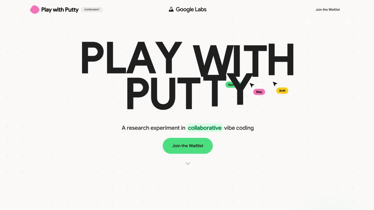 Play with Putty – 谷歌推出的协作式Vibe Coding工具
