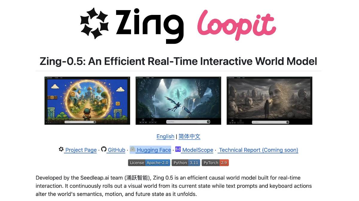 Zing-0.5 – 开源的互动内容平台底层生成模型
