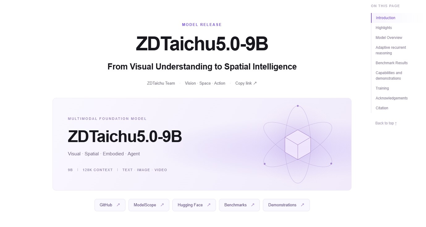 ZDTaichu5.0‑9B – 紫东太初空间具身多模态模型