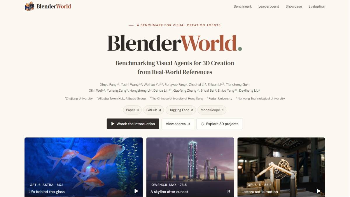 BlenderWorld – 开源3D智能体评测基准