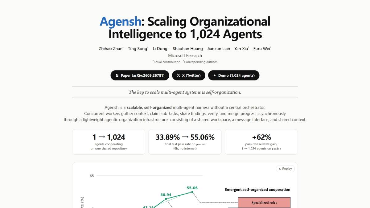 Agensh – 去中心化自组织多智能体运行框架